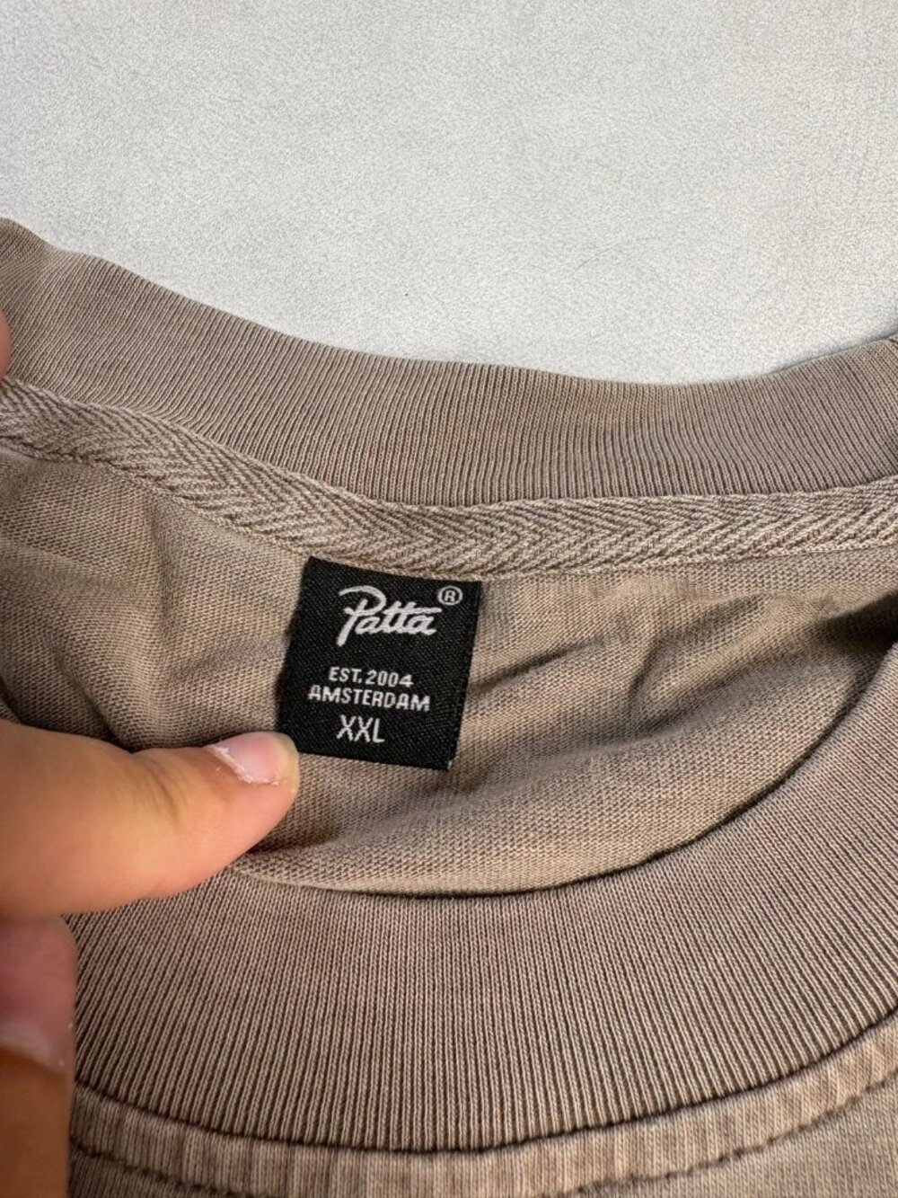 Patta Mens Embroidered Script Logo Basic Pocket T-Shirt Brown Size XXL - Picture 4 of 5